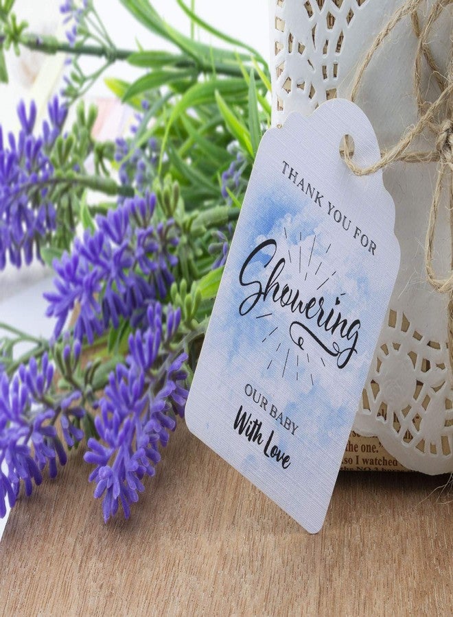 Summer-Ray.com Summer-Ray 50pcs Water Color Thank You for Showering Our Baby with Love Baby Shower Favor Tags (Blue) - Image 3
